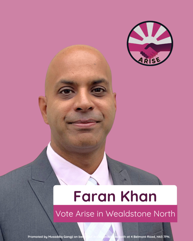 Vote Arise in Wealdstone North, Faran Khan