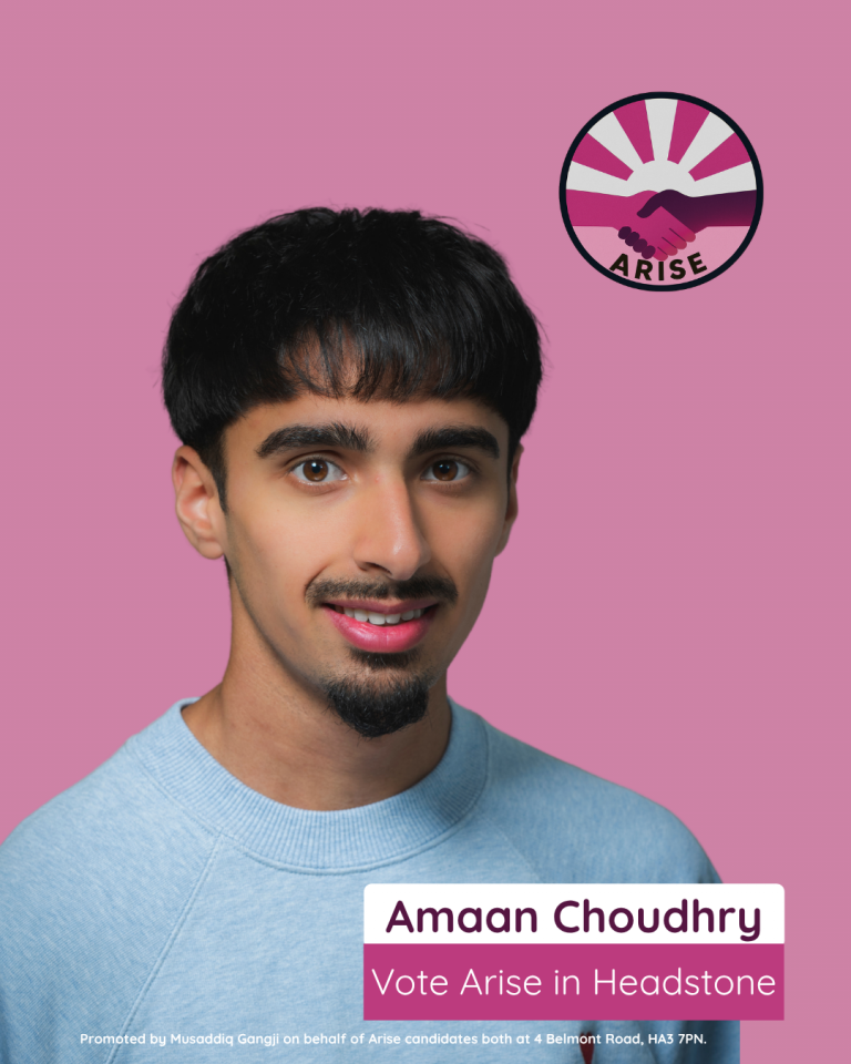 Vote Arise in Headstone, Amaan Choudhry