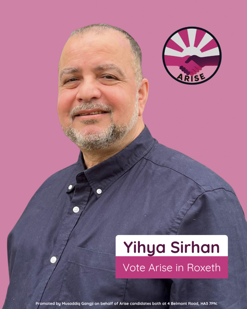 Vote Arise in Roxeth, Yihya Sirhan