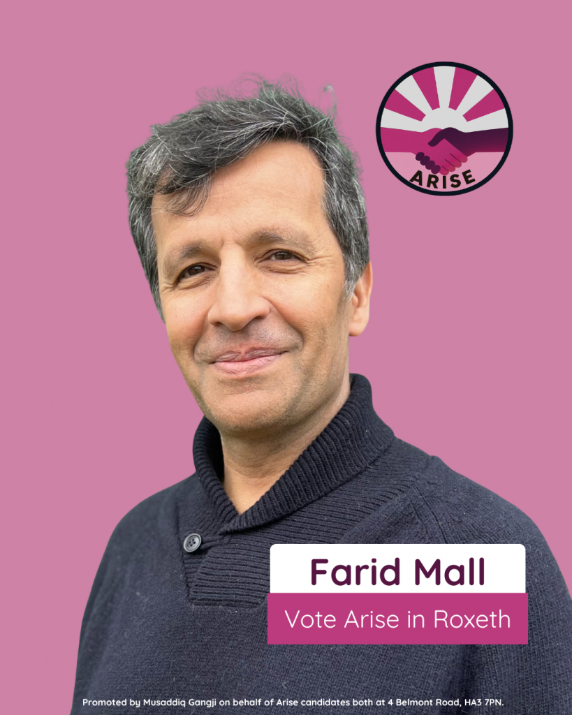 Vote Arise in Roxeth, Farid Mall